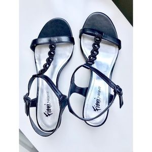 Fioni Night Black and Silver Heels - NWOT